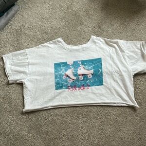 forever 21 white crop tee